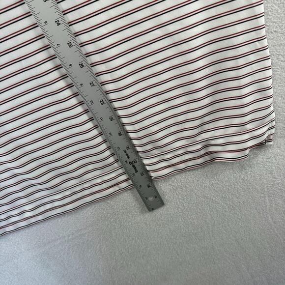 Donald Ross Polo Shirt Mens XL White Pinehurst Tartan Collection Stripe Golf NEW - Picture 3 of 9